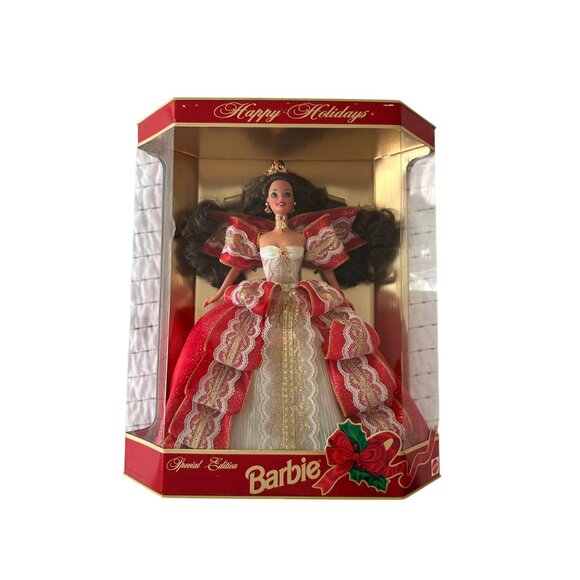 MATTEL Happy Holidays Hallmark Brunette 1997 Limited Edition RARE Error Doll NEW - Picture 7 of 7